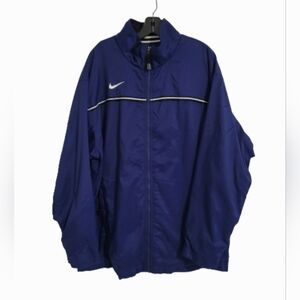 Nike Track Jacket Windbreaker Men's Size Medium Dark Blue Athletic Y2K